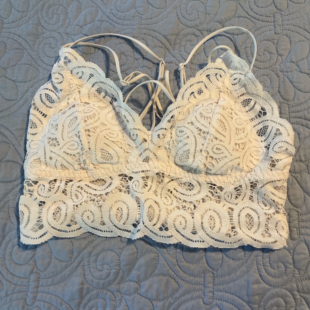 White lace bralette